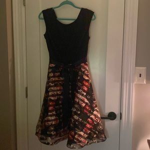 Dress barn women’s size 10 black and floral party dress.